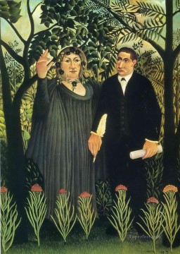 アンリ・ルソー Painting - 詩人にインスピレーションを与えるミューズ 1909年 アンリ・ルソー ポスト印象派 素朴原始主義